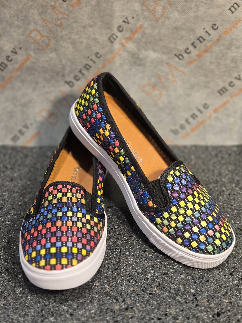 Bernie Mev Multicolor Woven Slip-On Loafers